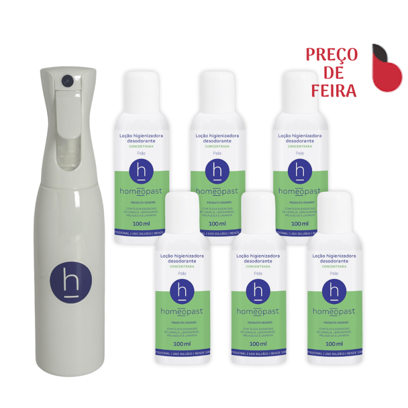 homeopast - Loção higienizadora concentrada - 6 unidades de 100ml